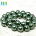 14mm Deep Green Shell Pearl Round Gemstone DIY Jewelry Making Beads